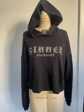 Black 'Sinner' Graphic Hoodie by Blackcraft